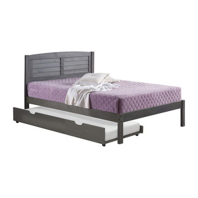Donco Full Louver Bed With Trundle Bed Antique Grey - KeyBedroom