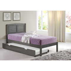 Donco Twin Louver Bed With Trundle Bed Antique Grey - KeyBedroom