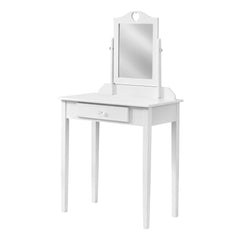 HomeRoots White Vanity Mirror and Storage Drawer - KeyBedroom