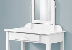 HomeRoots White Vanity Mirror and Storage Drawer - KeyBedroom