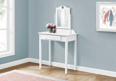 HomeRoots White Vanity Mirror and Storage Drawer - KeyBedroom