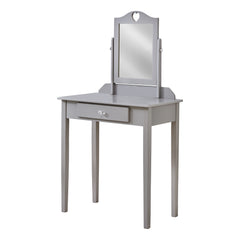 HomeRoots Grey Vanity Mirror and Storage Drawer - KeyBedroom