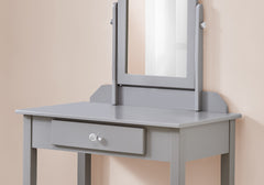 HomeRoots Grey Vanity Mirror and Storage Drawer - KeyBedroom