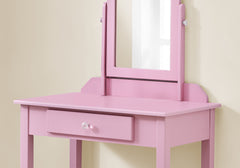 HomeRoots Pink Vanity Mirror and Storage Drawer - KeyBedroom