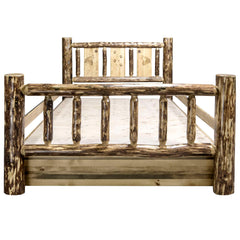 Montana Woodworks Glacier Country Collection Twin Storage Bed w/ Laser Engraved Design - KeyBedroom